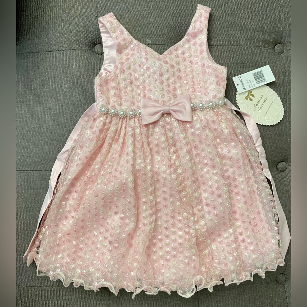 American Princess toddler sequin party dress 2T pink brand new with tags